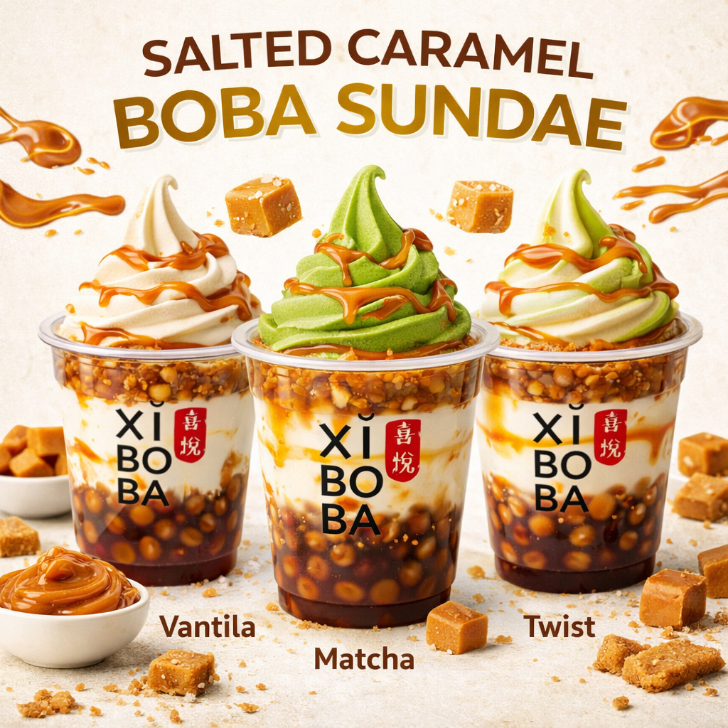Salted Caramel Boba Sundae